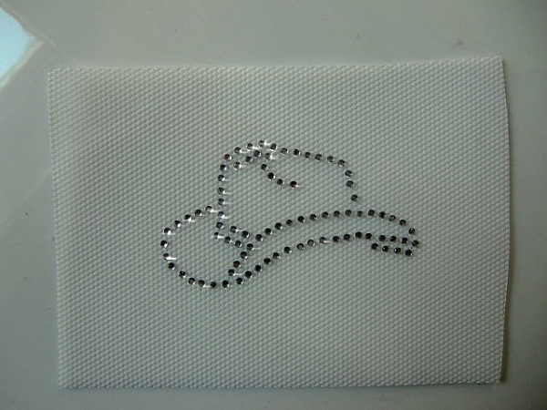 Bügelbild Schabracke Cowboy Hut Cowgirl Strass Hotglue Hotfix Bügelbild für Shirts Jacke etc.