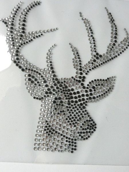 zauberhafter Hirsch Tasche Dirndl Oktoberfest Wiesn Strass Bügelbild Hotfix Hotglue