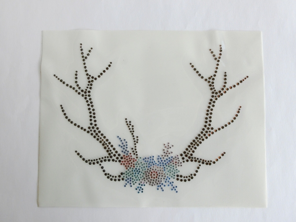 Geweih Braun Hirsch Blüten Tasche Dirndl Oktoberfest Wiesn Strass Bügelbild Hotfix Top