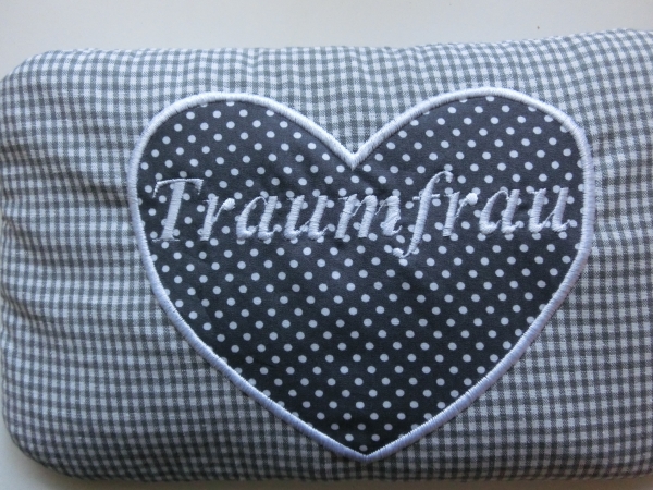 Herz Name Wunschname Körnerkissen Wärmekissen Dinkel Lavendel Stickerei