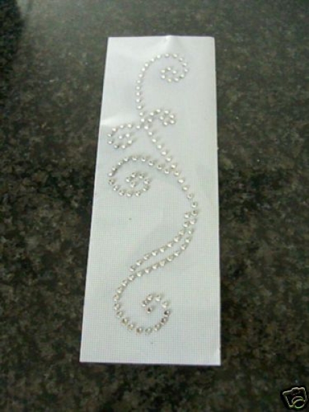 Blüten Bordüre Ornament Strass HOTFIX HOTGLUE Bügelbild Applikation