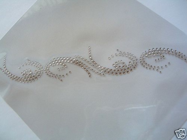 Super Tattoo Ornament Bordüre Strass Hotfix Bügelbild