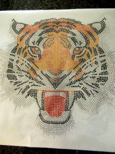 Traumhafter Riesen Tiger Kopf Hotfix Bügelbild Shirt Studs Jacke Hemd Bluse Top