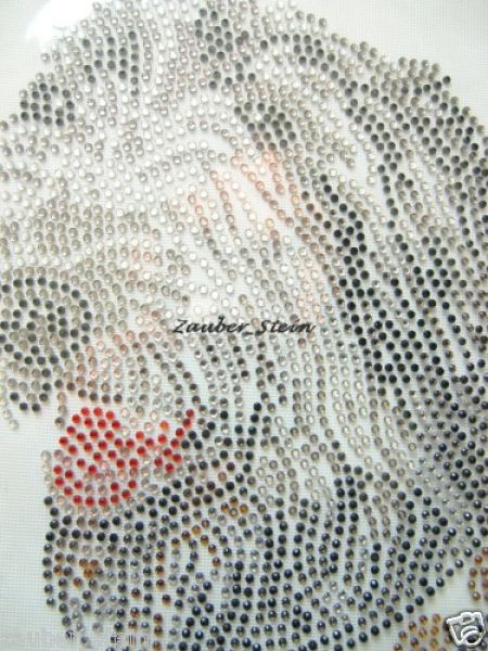 Irischer Wolfshund Hund Strass Hotfix Hotglue Bügelbild Bügelmotiv