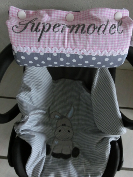 Armpolster für Babyschale  Lüttentüddel Wunschname Punkte Vichy