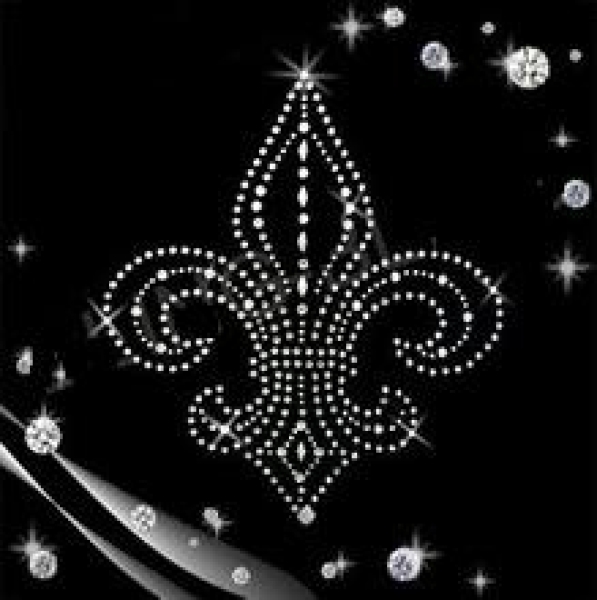 Fleur De Lis  Hotfix Hotglue Bügelbild Strass ein Traum Bügelmotiv