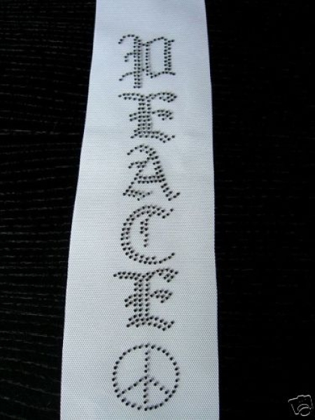 Tattoo XXL PEACE in Black Hotfix Hotglue Bügelbild Strass sehr Edel