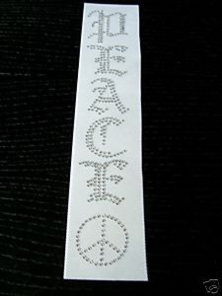 Tattoo XXL PEACE in Klar Hotfix Hotglue Bügelbild Strass sehr Edel