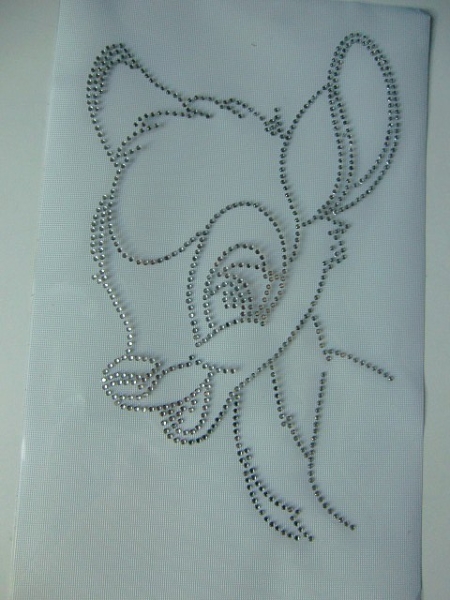 zuckersüßes Reh Strass Bügelbild Hotfix Hotglue