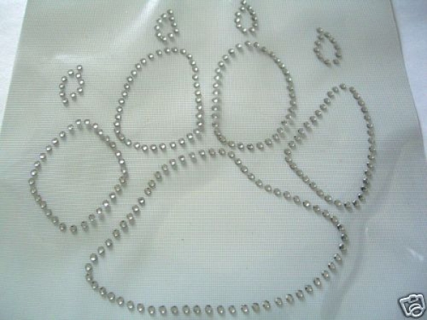 1 riesen große Hunde Pfote Strass Hotfix Bügelbild Crystal Top