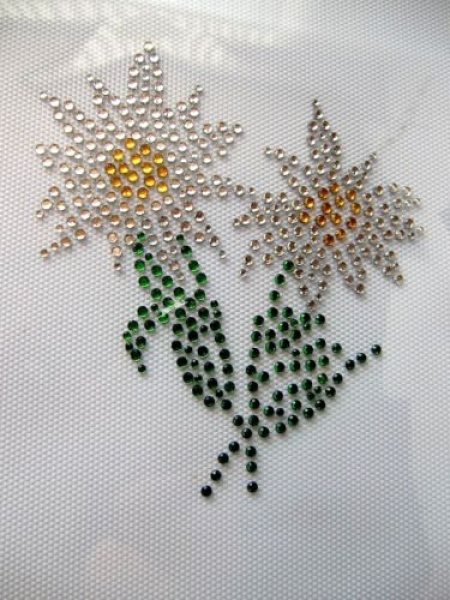 Edelweiss Strass Hotglue Hotfix Bügelbild - Zauberstrass
