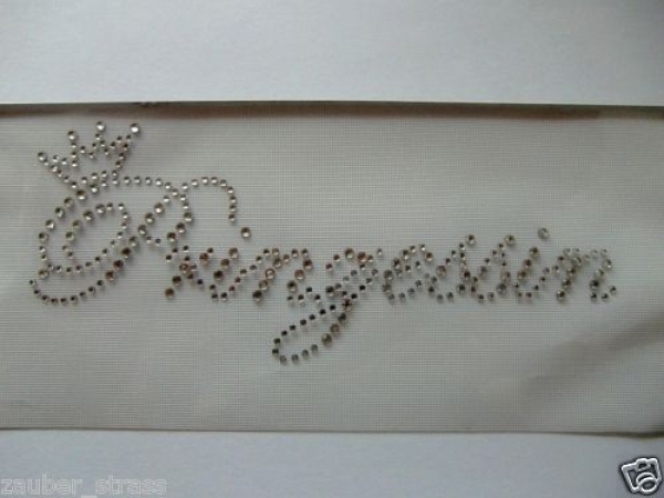 Schriftzug Prinzessin Strass Bügelbild Hotfix Hotglue