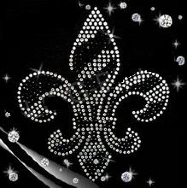 Lilie Fleur De Lis  Hotfix Hotglue Bügelbild Strass ein Traum Bügelmotiv