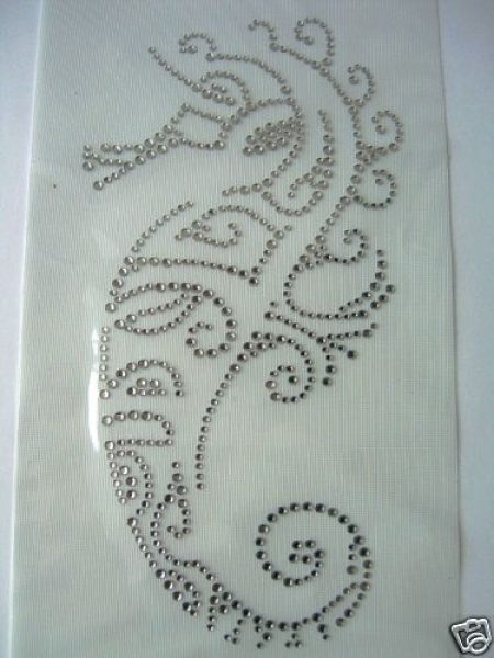 Seepferd Bügelbild Strass Hotfix Hotglue Strass