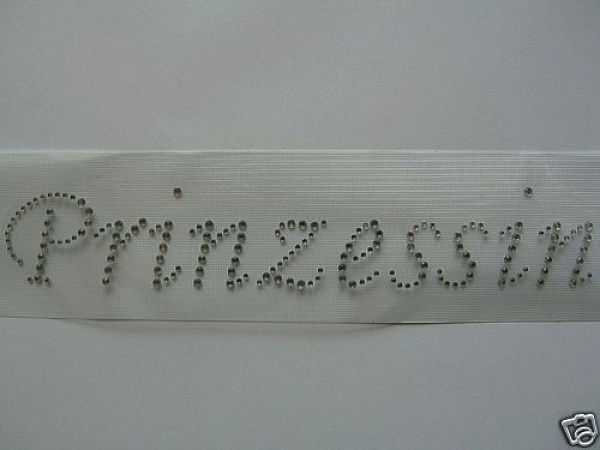Schriftzug Prinzessin Strass Bügelbild Hotfix Hotglue