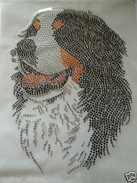 Berner Sennenhund  Bernersennen Hund Strass Hotfix Hotglue Bügelbild Bügelmotiv