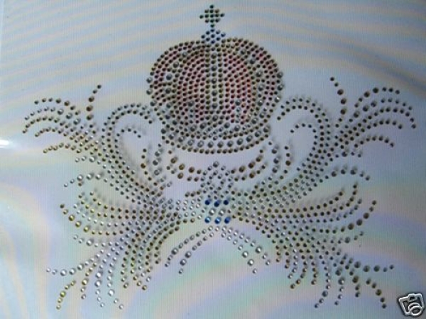 Hotfix Krone Strass Bügelbild Hotglue für Shirt Jacke Bluse.......