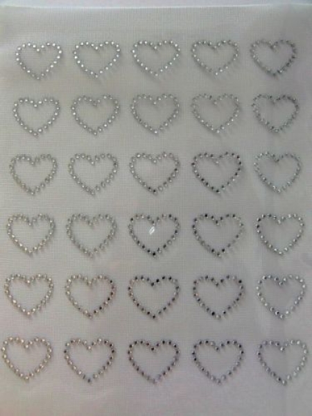 30 Herzen Herz Strass Bügelbild Hotfix Hotglue