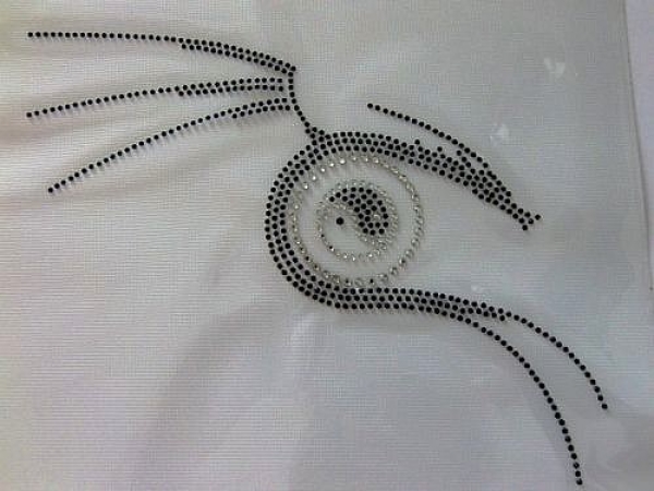 großer Drache Ying Yang Strass Hotglue Hotfix Bügelbild für Shirts Jacke etc.
