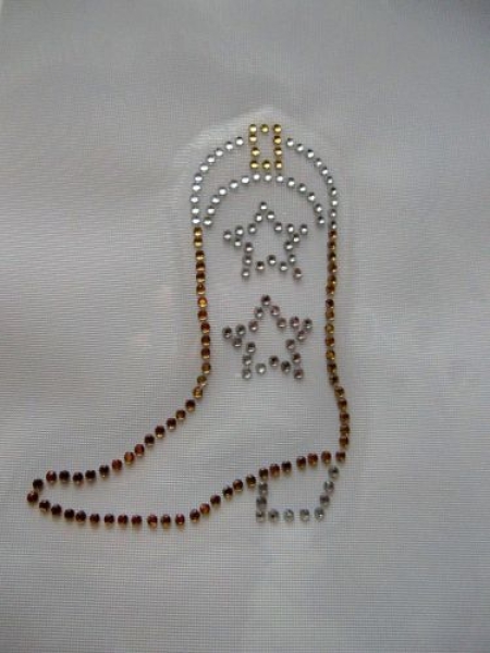 Bügelbild Schabracke Cowboy Stiefel Western Reiten Cowgirl Strass Hotglue Hotfix Bügelbild für Shirts Jacke etc.