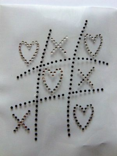 Tic Tac Toe Bügelbild Strass Bügelbild Motiv Hotfix