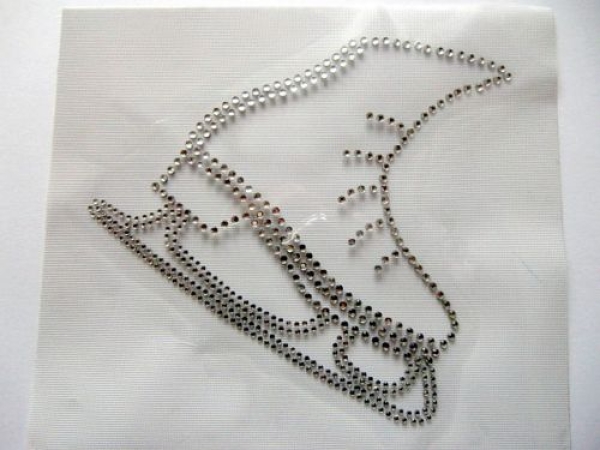 Skating Schlittschuhe Kür Hotfix Hotglue Bügelbild Bügelmotiv Strass
