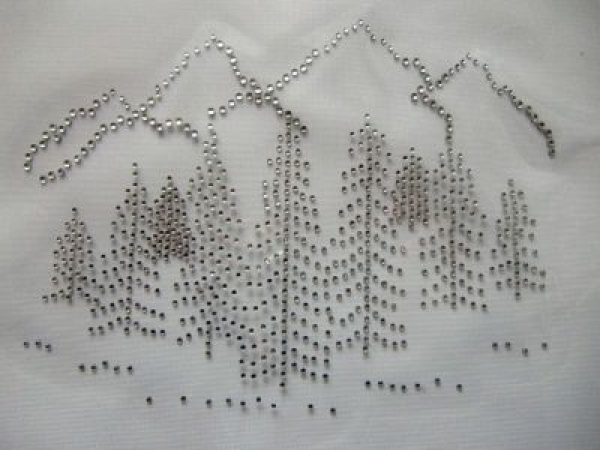 Winterzauber Winterlandschaft Tanne Baum ♥ Winter ♥ Schnee ♥  Strass Hotfix Bügelbild