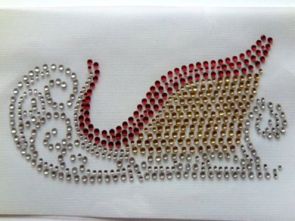Schlitten Weihnachten Advent  Schnee  Strass Hotfix Bügelbild