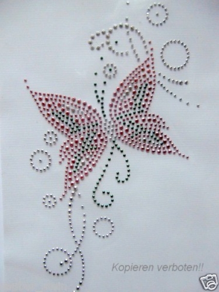 Traumhafter Schmetterling kein Strass Bügelbild Hotfix