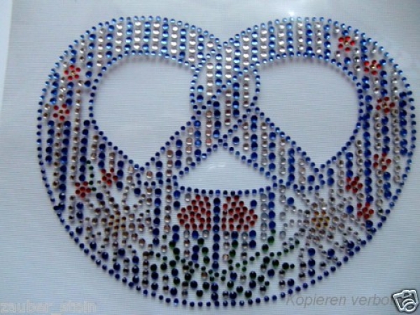 Luxus süüüße Brezel Wiesn Strass Hotfix Hotglue Bügelbild