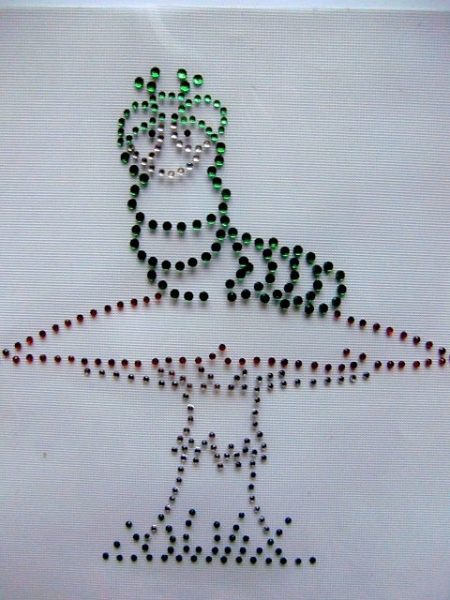 Wurm Glückspilz Pilz Strass HOTFIX HOTGLUE Bügelbild Applikation