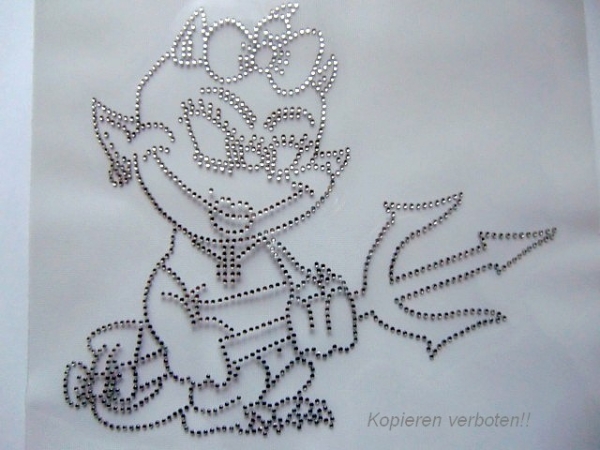 Punk Teufel Teufelchen Strass Hotfix Bügelbild so süß!