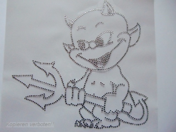 Punk Teufel Teufelchen Strass Hotfix Bügelbild so süß!