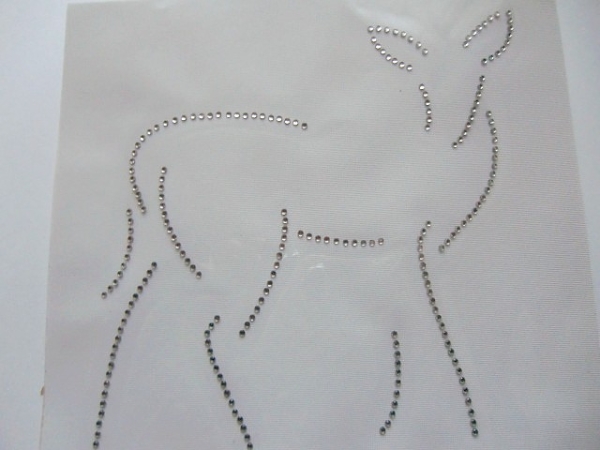 zauberhaftes Reh Strass Bügelbild Hotfix Hotglue