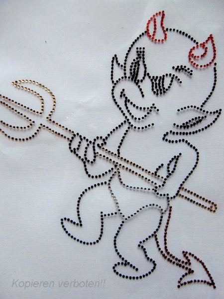 Windel Teufel Teufelchen Strass Bügelbild so süß