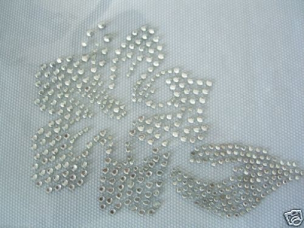 Hibiskus Edel Strass HOTFIX HOTGLUE Bügelbild Applikation