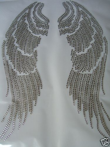 Flügel Hotfix Hotglue Bügelbild Strass 33x23cm Der Wahnsinn