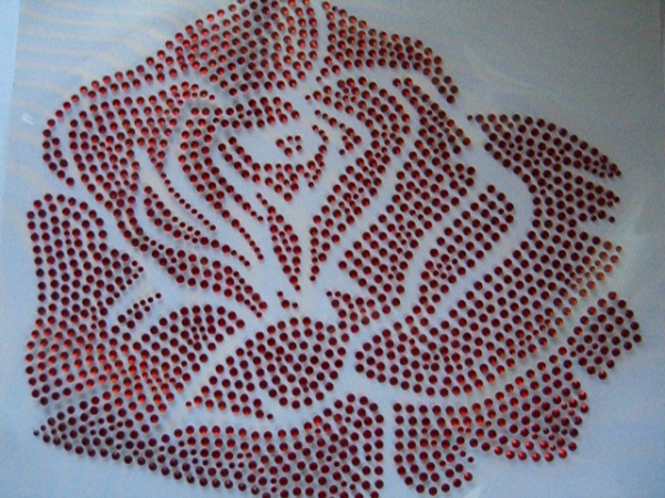 Riesen Rose vom Feinsten !!! Bügelbild Strass Hotfix Schiebevorhan Tischdecke Bluse Top