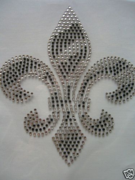 Lilie Fleur De Lis  Hotfix Hotglue Bügelbild Strass ein Traum Bügelmotiv