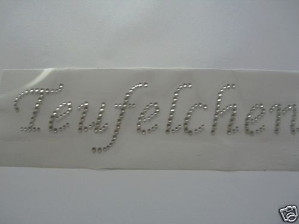 Schriftzug Teufelchen Strass Bügelbild Hotfix Hotglue