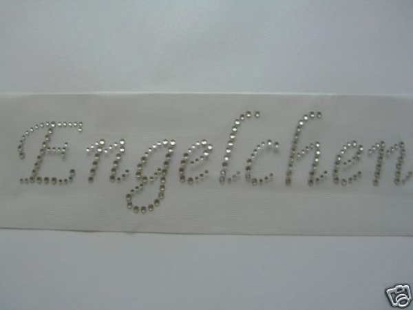 Schriftzug Engelchen Strass Bügelbild Hotfix Hotglue
