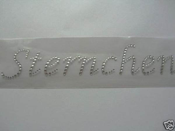 Schriftzug Sternchen Strass Bügelbild Hotfix Hotglue
