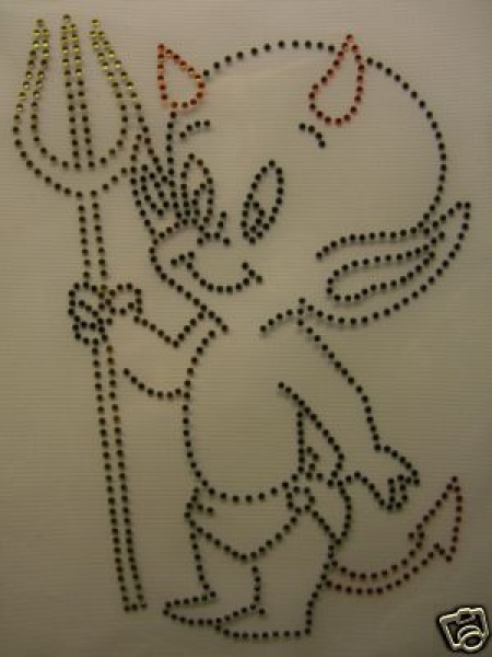 frecher Teufel Teufelchen Strass Hotfix Bügelbild süüß