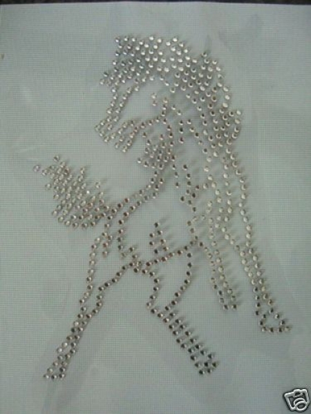 Pferd f. Reitjacke Bügelmotiv Bügelbild Strass