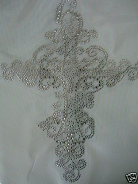 Traumhaftes Kreuz Strass HOTFIX HOTGLUE Bügelbild Applikation