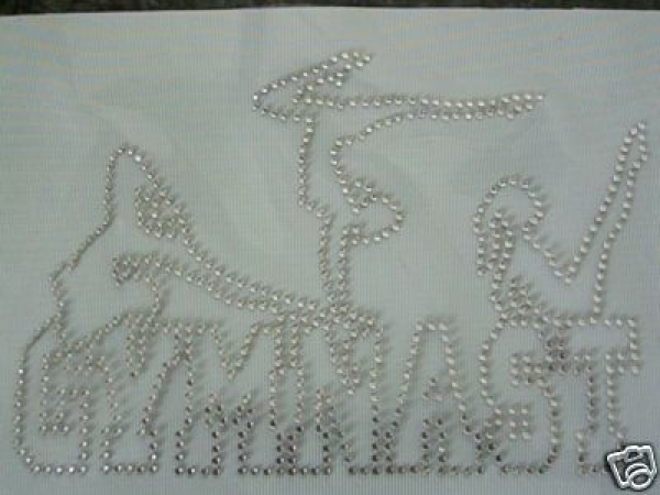Gymnastik Strass Hotfix Bügelbild für Gymnastikanzug Schriftzug