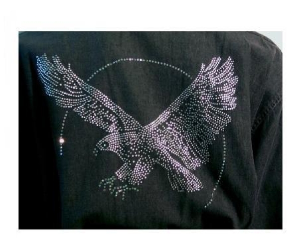 Königlicher Adler XL  Strass Hotfix Hotglue Bügelbild Aufbügler