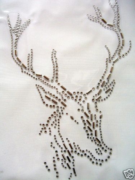 Hirsch Strass Bügelbild Hotfix Hotglue