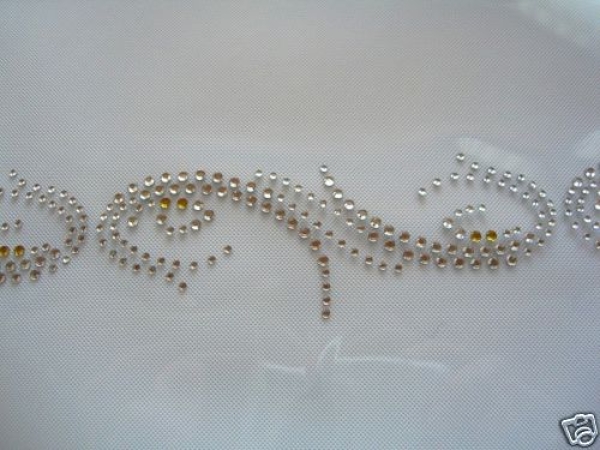 Ornament Bordüre Strass Hotfix Klar & Gold Bügelbild