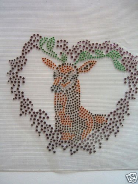 Hirsch Strass Bügelbild Hotfix Hotglue